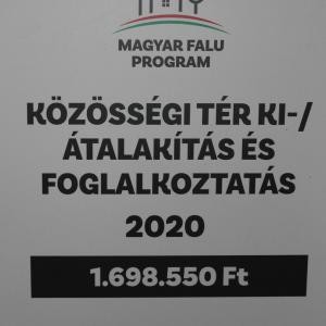 A Magyar Faluprogram keretében „Közösségi tér ki-/ átalakítása című, MFP-KTF/2020” kódszámú pályázat